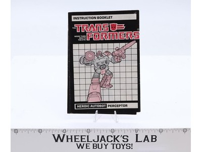 Perceptor Instruction Manual Booklet 1985 Hasbro G1 Transformers