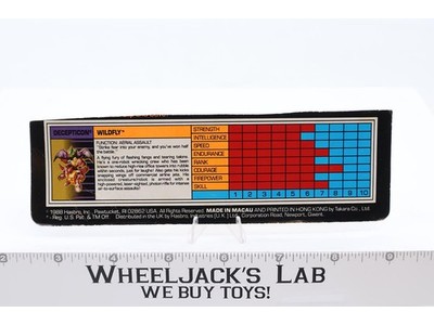 Wildfly Action Figure Tech Spec 1989 Vintage Hasbro G1 Transformers