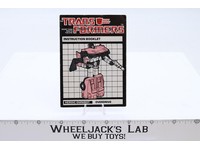 Overdrive Action Figure Instruction Manual Booklet 1984 G1 Transformers
