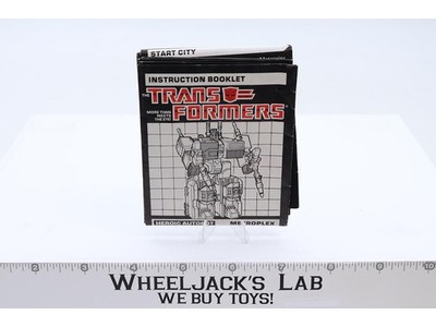 Metroplex Instruction Manual Booklet 1985 Hasbro G1 Transformers