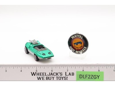 Peeping Bomb Green w/ BUTTON 1969 1970 Hot Wheels Mattel Vintage Redline RL