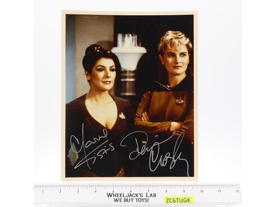 Deanna Troi Tasha Yar Star Trek Marina Sirtis Denise Crosby AUTOGRAPHED 8x10