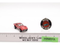 Custom Corvette Red W/ White Int. & BUTTON 1968 Hot Wheels Mattel Redline RL