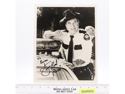 Sheriff Rosco The Dukes of Hazzard James Best AUTOGRAPHED B&W 8x10 Photograph