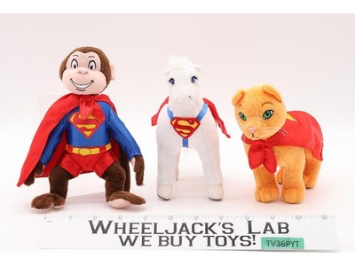 Lot of 3 DC Direct Comic Super Hero Plushies Super Horse, Super Cat, Super Chimp