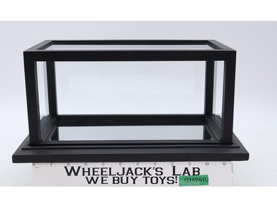 Black Wooden & Glass Display Case With Mirror Bottom 13.5 Long x 8 Wide