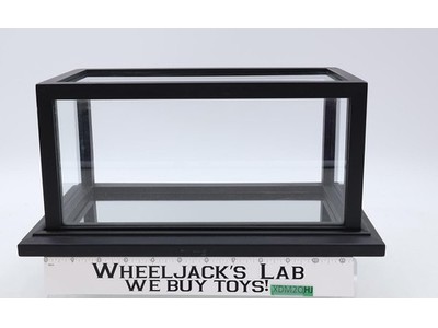 Black Wooden & Glass Display Case With Mirror Bottom 13.5 Long x 8 Wide