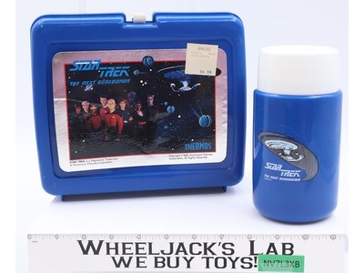 Star Trek The Next Generation 1989 Blue Plastic Lunchbox w/ Thermos Brand