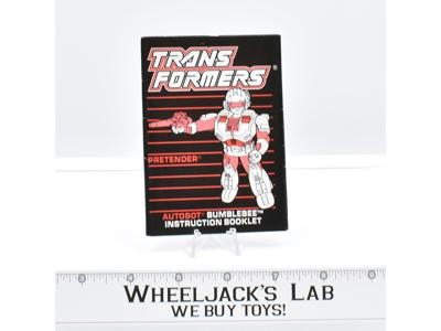 Bumblebee Pretender Action Figure Instruction Book Manual 1988 G1 Transformers