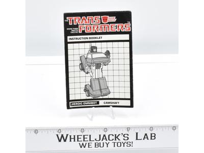 Camshaft Action Figure Instruction Manual Booklet 1985 Hasbro G1 Transformers