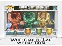 Aquaman -Chrome Arthur Curry in Hero Suit 3 Pack #1 Funko Pop! Heroes NEW MISB