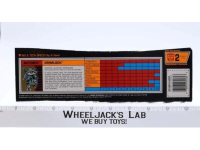 Grimlock Tech Spec 1989 Vintage Hasbro G1 Transformers Action Figure