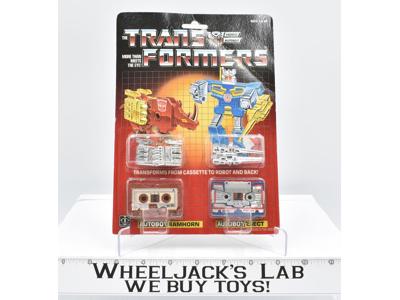 Ramhorn &amp; Eject SILVER NEAR MINT Cardback W BUBBLE Vintage 1986 G1 Transformers