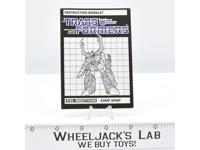 Chop Shop Action Figure Instruction Manual Booklet 1985 Hasbro G1 Transformers