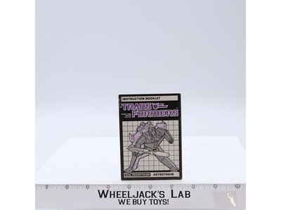 Astrotrain Instruction Manual Booklet 1985 Hasbro G1 Transformers
