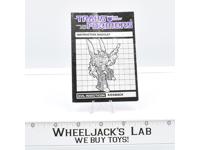 Kickback Action Figure Instruction Manual Booklet 1985 Hasbro G1 Transformers