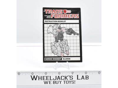 Sludge Action Figure Instruction Manual Booklet 1985 Hasbro G1 Transformers