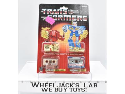 Ramhorn &amp; Eject GOLD NEAR MINT Cardback W BUBBLE Vintage 1986 G1 Transformers