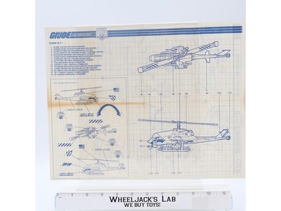Tiger Fly 1988 ORIGINAL Instructions / Blueprints G.I. Joe Hasbro Action Figure