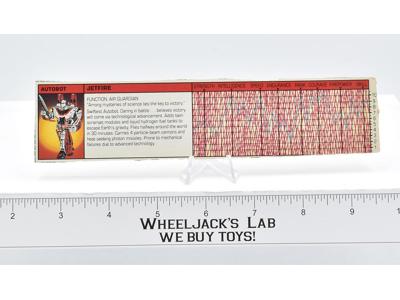 Jetfire Action Figure Tech Spec 1985 Vintage Hasbro G1 Transformers