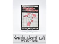 Punch Action Figure Instruction Manual Booklet 1986 Hasbro G1 Transformers