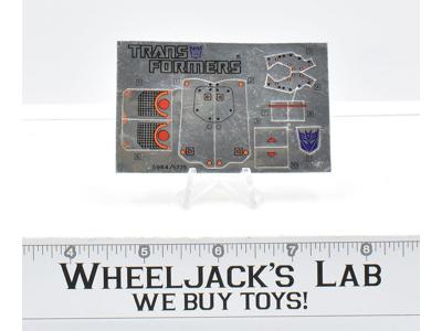 Headstrong Decal Sticker Sheet G1 Transformers 1986 Vintage Action Figure