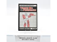 Blurr TARGETMASTER Action Figure Robot Instruction Manual 1987 G1 Transformers