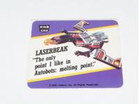 Laserbeak Transformers Action Trading Card Motto Sticker Insert 1985 G1 Hasbro