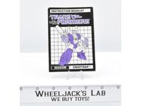 Snaptrap Action Figure Instruction Booklet Manual 1988 Vintage G1 Transformers