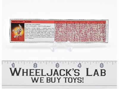 Blades Defensor Action Figure Tech Spec 1986 Vintage Hasbro G1 Transformers
