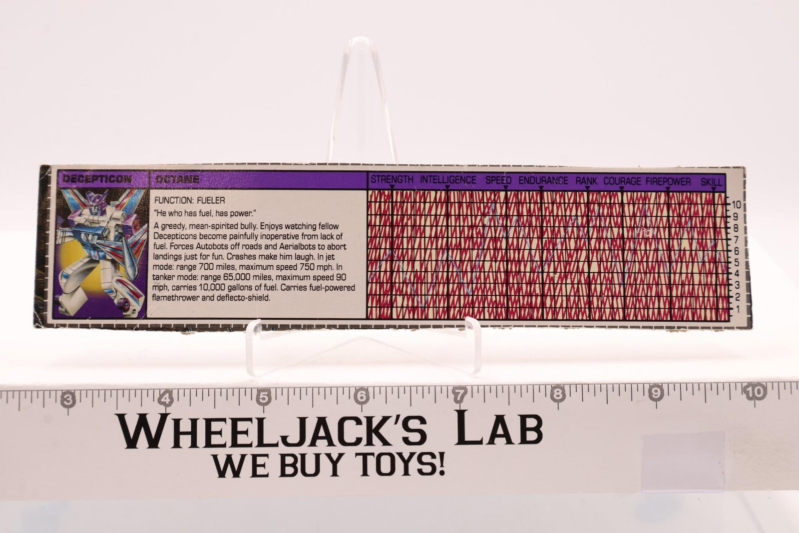 Octane Action Figure Tech Spec 1986 Vintage Hasbro G1 Transformers