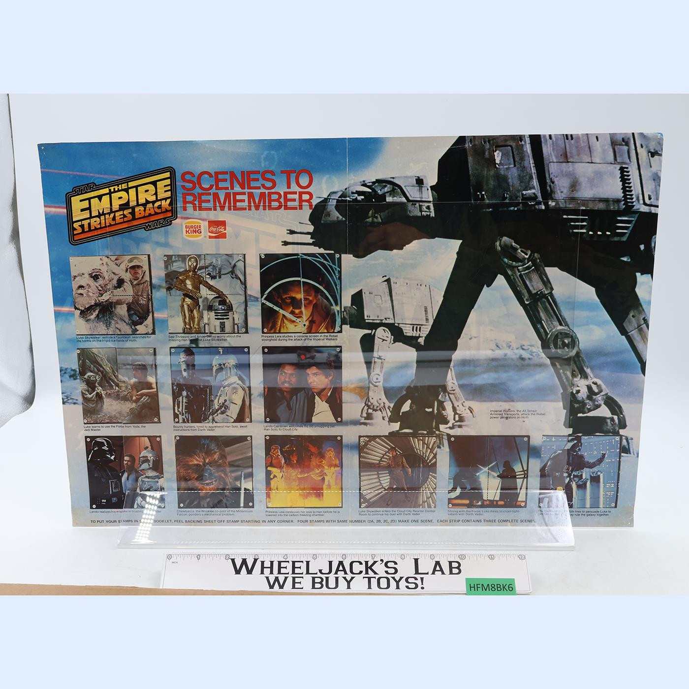 Super Scene Collection Star Wars ESB 1981 Burger King Posters W/ Stickers