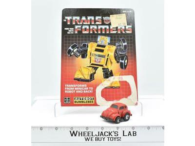 Bumblebee RED W CARDBACK Vintage Hasbro 1984 G1 Transformers Action Figure