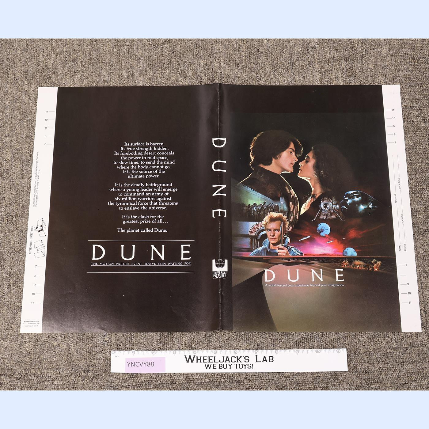 Dune Book Cover Poster 1984 Movie Poster 14 x 20 Vintage