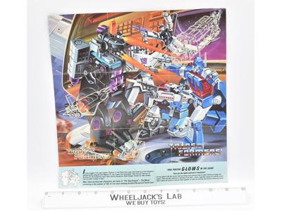 Trypticon Ultra Magnus Insert Poster Glow n The Dark G1 Transformers Hasbro