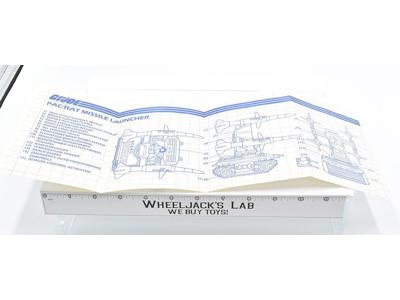 PAC/RAT Missile Launcher Original Blueprints Instructions 1983 ARAH Gi Joe Cobra