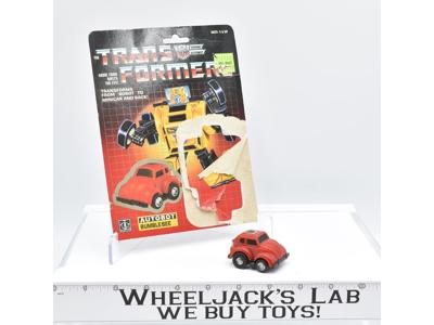 Bumblebee RED W CARDBACK Vintage Hasbro 1985 G1 Transformers Action Figure