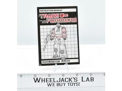 Blaster Action Figure Instruction Manual Booklet 1985 Hasbro G1 Transformers