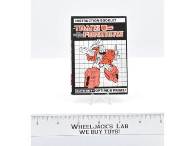 Optimus Prime Powermaster Instruction Manual Booklet 1988 Hasbro G1 Transformers