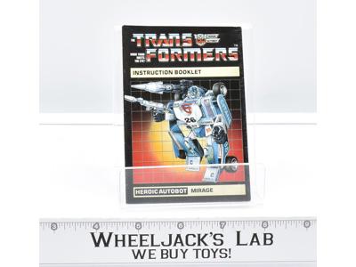 Mirage Action Figure Instruction Manual Booklet 1984 Hasbro G1 Transformers