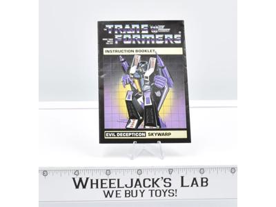 Skywarp Action Figure Instruction Manual Booklet 1985 Hasbro G1 Transformers
