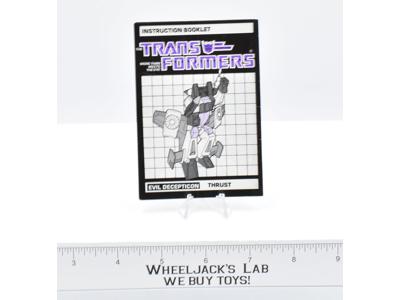Thrust Action Figure Instruction Manual Booklet 1985 Hasbro G1 Transformers