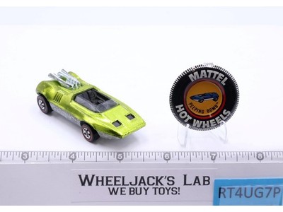 Peeping Bomb Lime Antifreeze w/Button 1969 1970 Redline Hot Wheels Mattel Vtg RL
