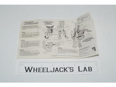 Menasor Stunticons Instruction Sheet Manual 1986 Hasbro Vintage G1 Transformers