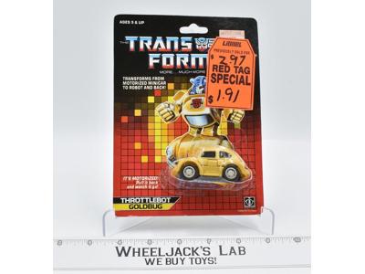 Goldbug Throttlebot W/ BUBBLE NR MINT FIGURE Hasbro Vintage 1987 G1 Transformers