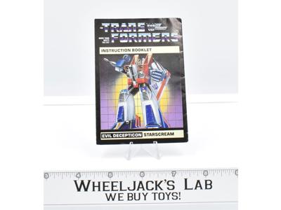 Starscream Action Figure Instruction Manual Booklet 1984 Hasbro G1 Transformers