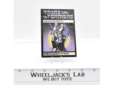 Skywarp Action Figure Vintage Instruction Manual Booklet 1984 G1 Transformers
