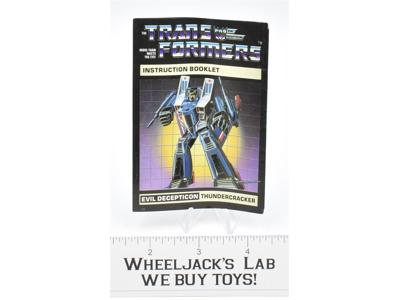 Thundercracker Action Figure Vintage Instruction Manual 1984 G1 Transformers
