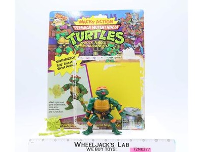 Rock 'n Roll Michaelangelo w/ Cardback 100% Complete TMNT 1989 Playmates Vintage