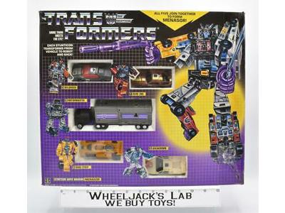 Menasor Giftset UNUSED STICKERS MIB 100% Complete Vintage 1986 G1 Transformers